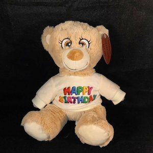 Koskash Happy Birthday Tan Bear Stuffed Plush Toy
